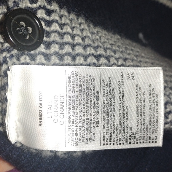 Banana Republic Merino Wool Blend Men's Tall Cardigan Sweater LT - Picture 5 of 7